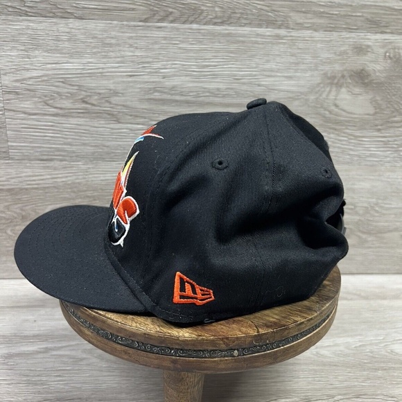 Miami Marlins Spell Out MLB New Era Baseball Cap Hat 9FIFTY Fitted Hat Black M-L - Picture 4 of 11